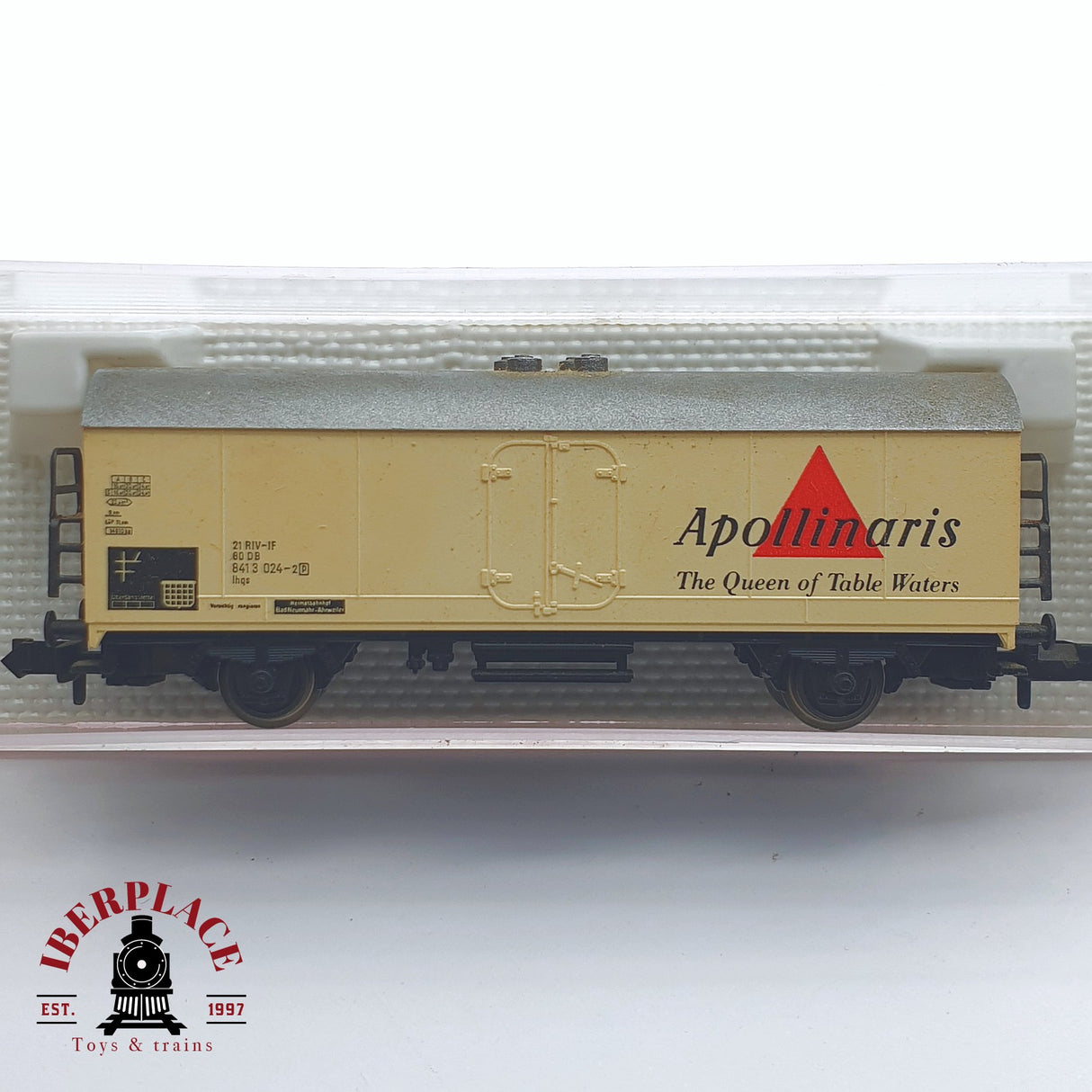 ♻️ 2 mano - Fleischmann 8324 vagón cerrado Apollinaris DB N escala 1:160 TEN03