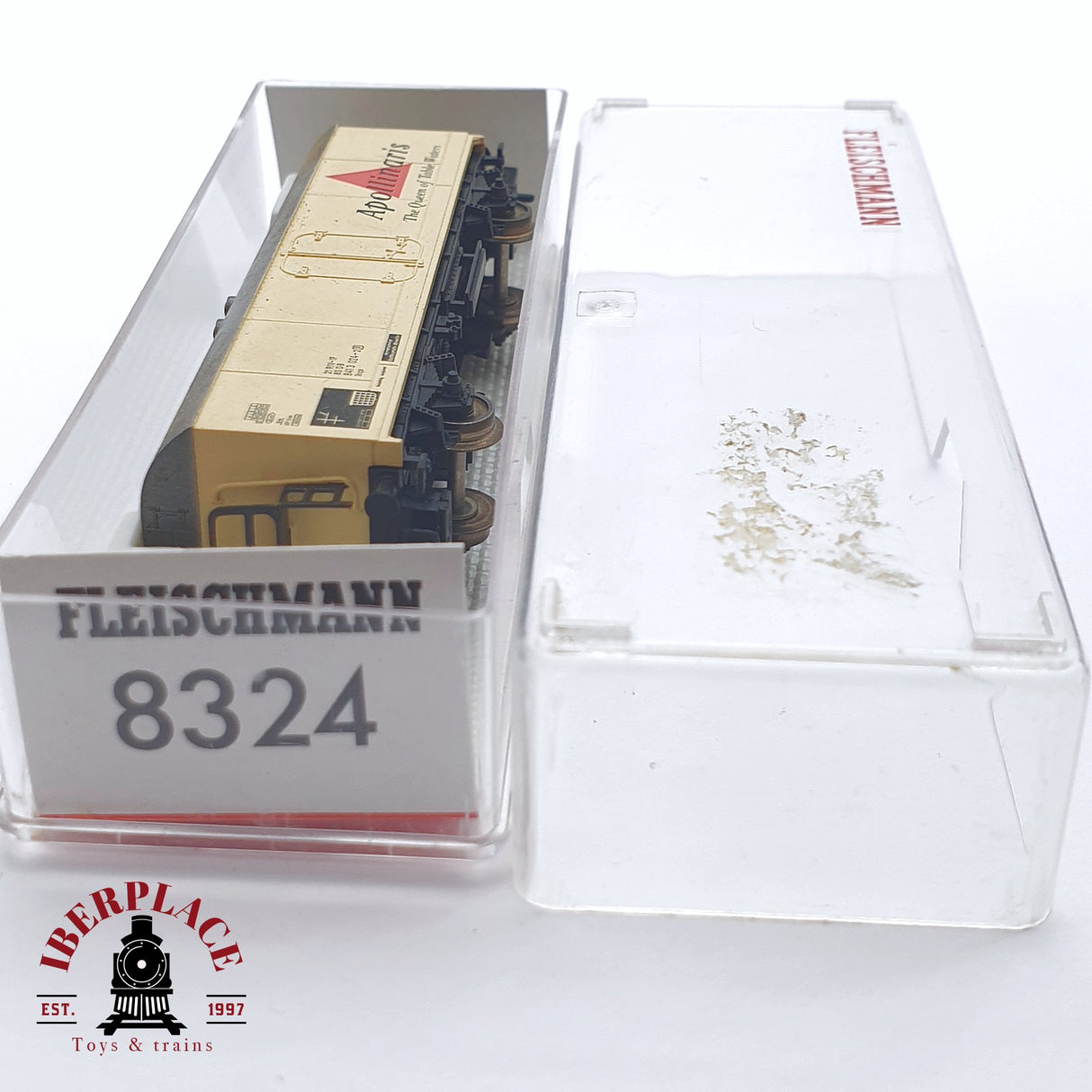 ♻️ 2 mano - Fleischmann 8324 vagón cerrado Apollinaris DB N escala 1:160 TEN03