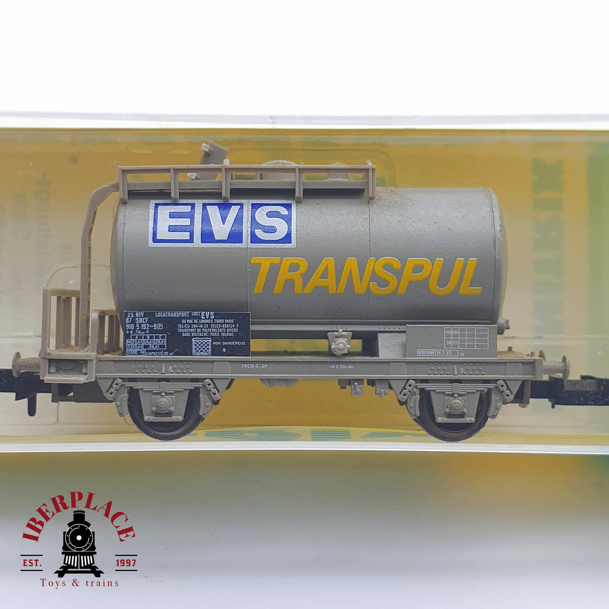 ♻️ 2 mano - Minitrix 13618 vagón cisterna EVS Transpul N escala 1:160 TEN03