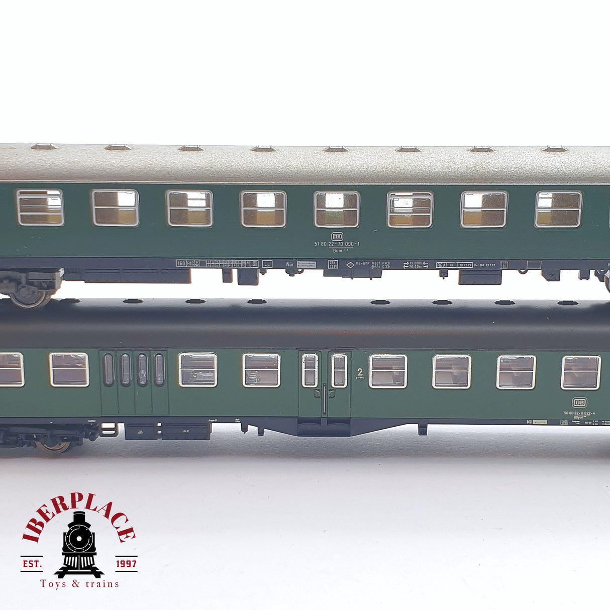 ♻️ 2 mano - Fleischmann 2x vagones pasajeros DB clase 2 N escala 1:160 TEN04