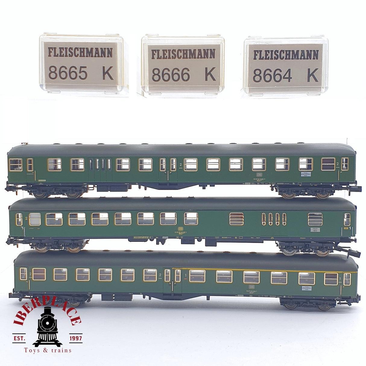♻️ 2 mano - Fleischmann 3x vagones pasajeros DB clase 1-2 N escala 1:160 TEN04