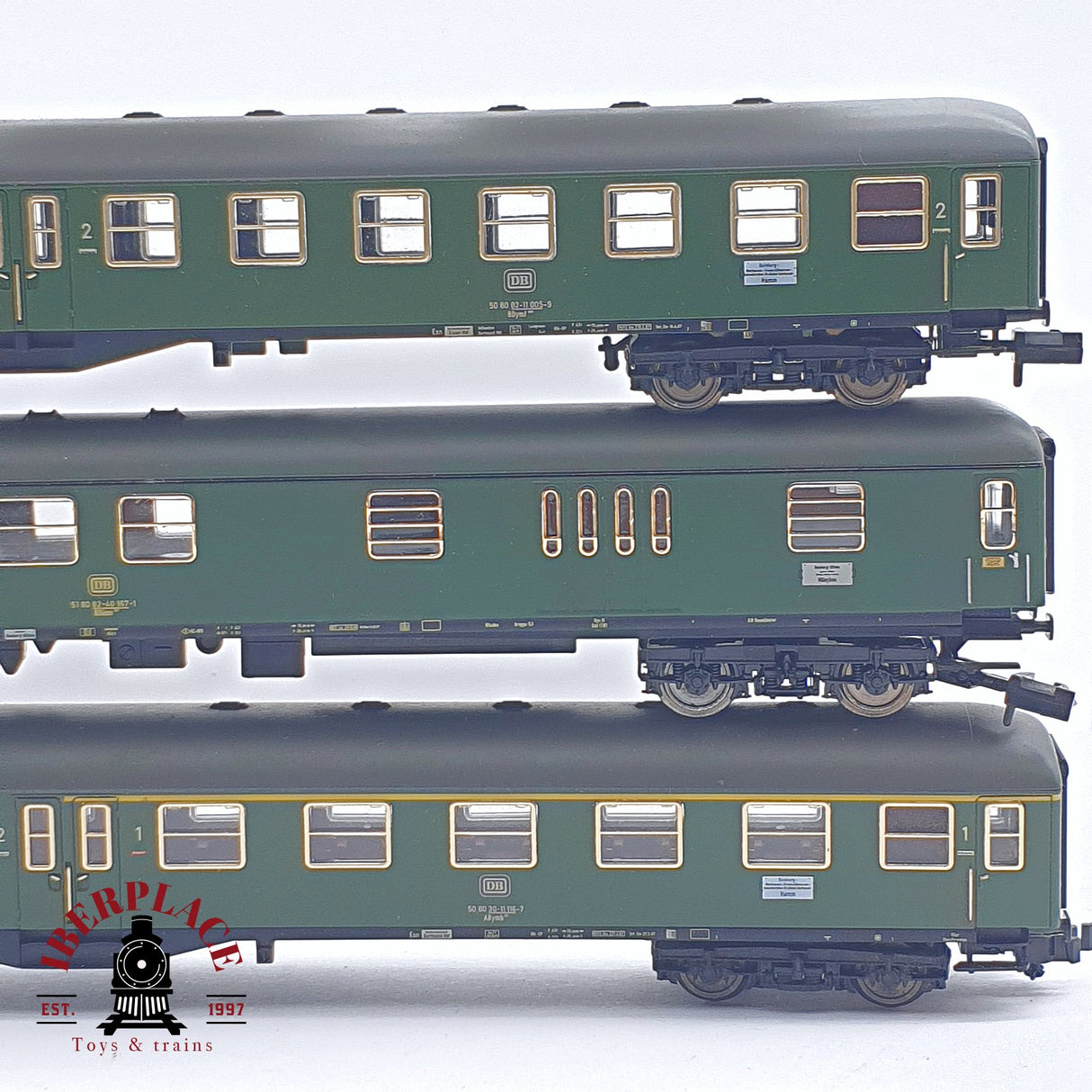 ♻️ 2 mano - Fleischmann 3x vagones pasajeros DB clase 1-2 N escala 1:160 TEN04