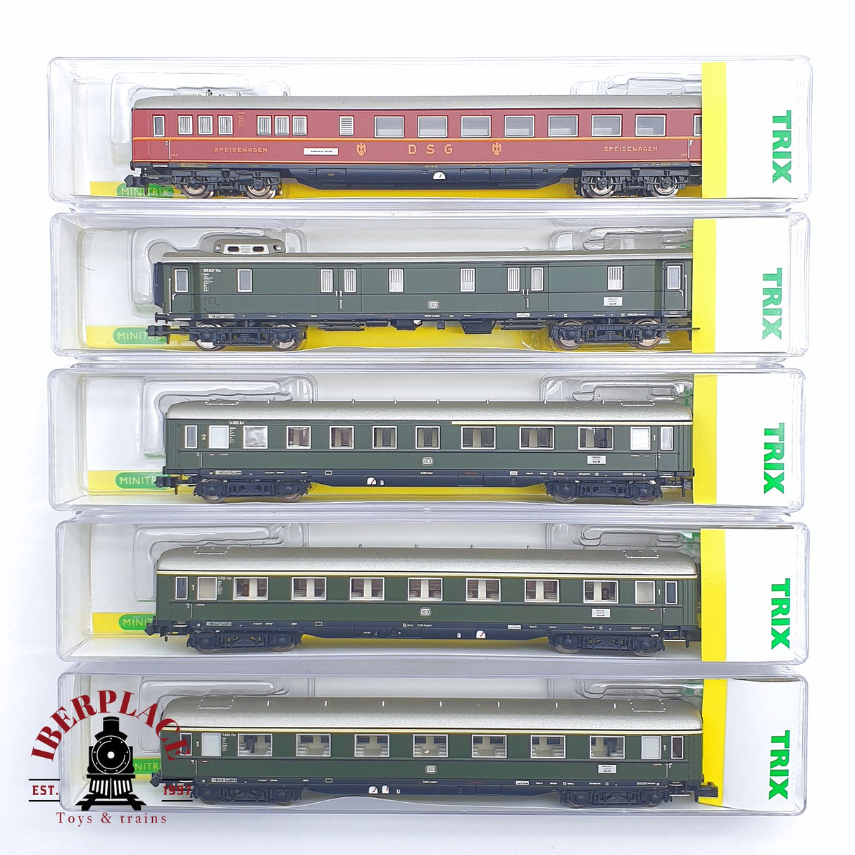 ♻️ 2 mano - Minitrix 5x 15769 vagones pasajero DB N escala 1:160 TEN04