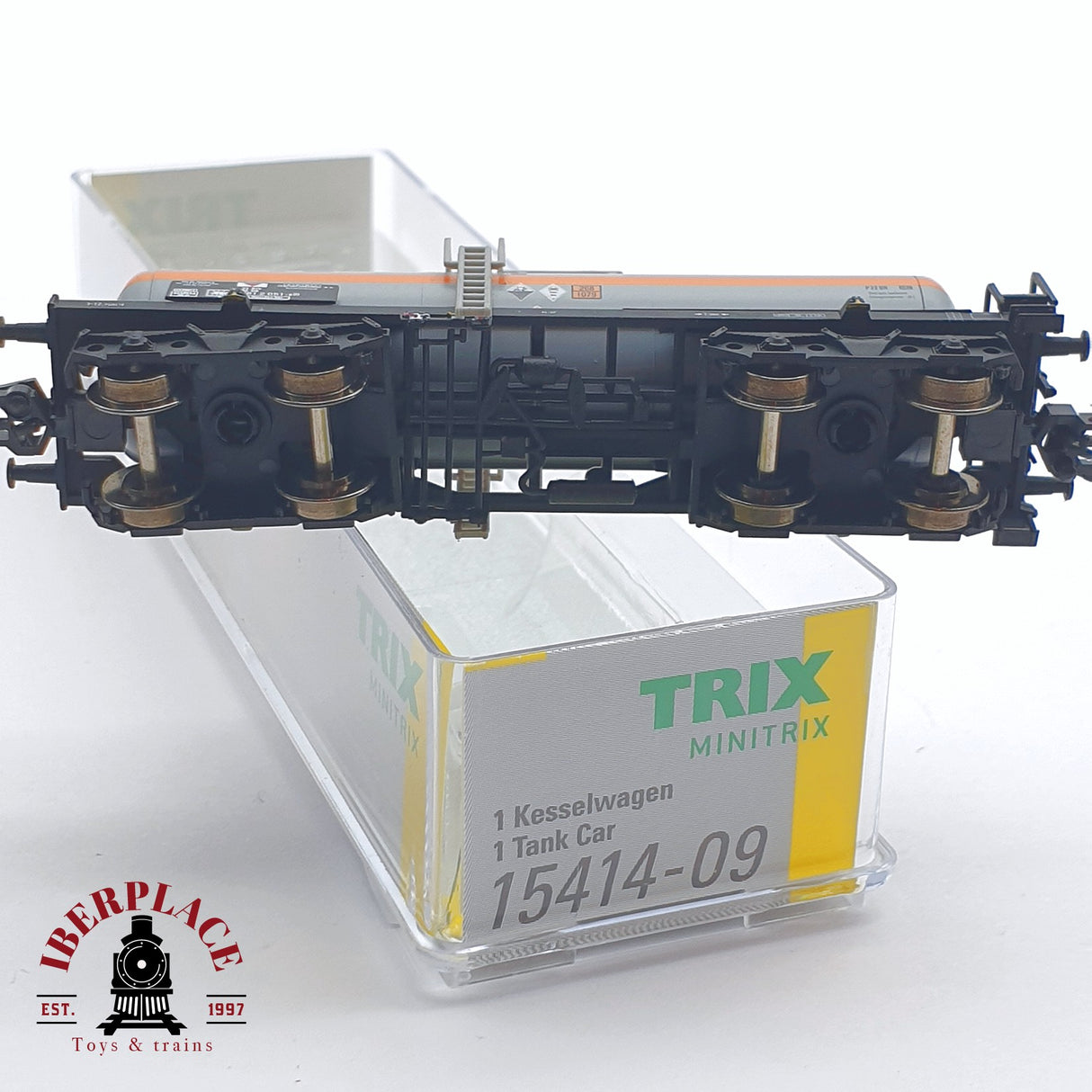 ♻️ 2 mano - Minitrix 15414-09 vagón cisterna VTG DB N escala 1:160 TEN04