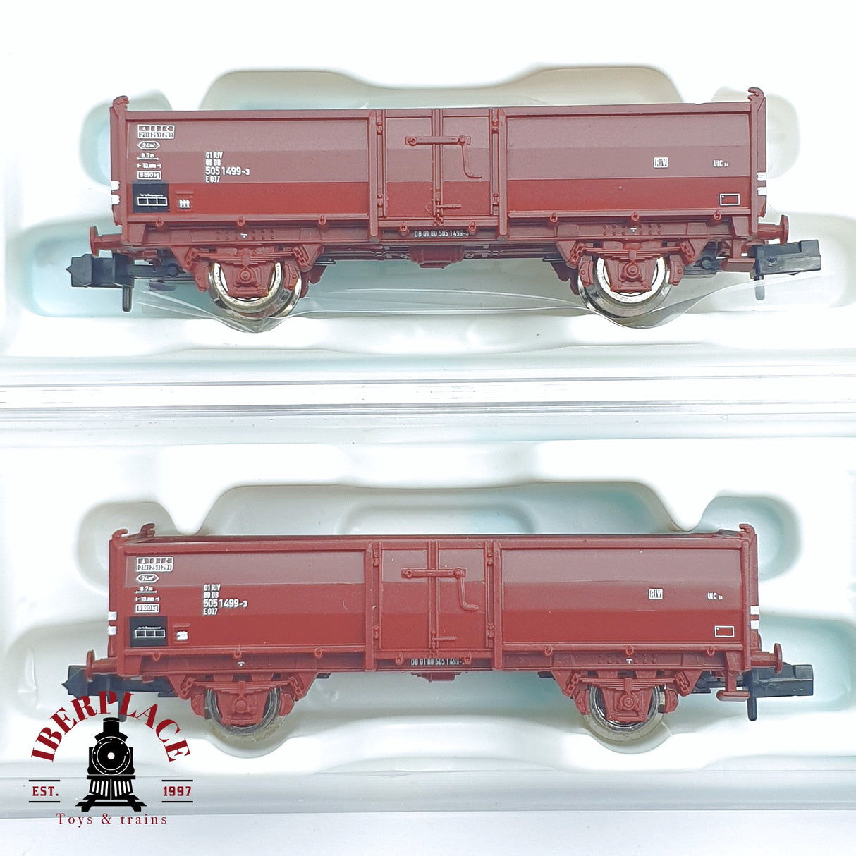 ♻️ 2 mano - Fleischmann 2x 820531K vagones mercancias DB N escala 1:160 TEN04