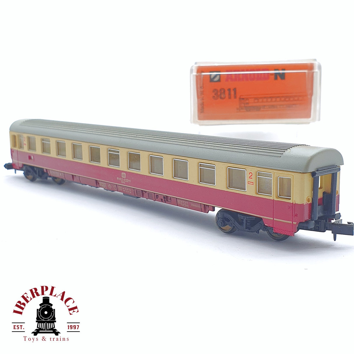 ♻️ 2 mano - Arnold 3811 vagón pasajeros DB clase 2 N escala 1:160 TEN04