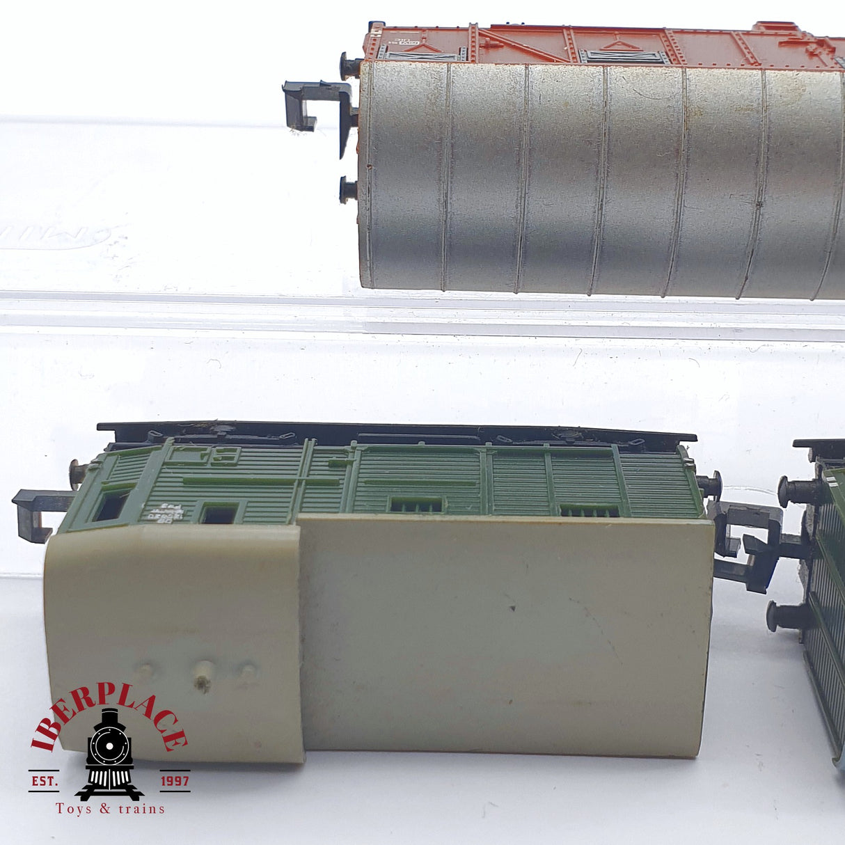 ♻️ 2 mano - 3x Minitrix vagones mercancias cerrados DB N escala 1:160 TEN04