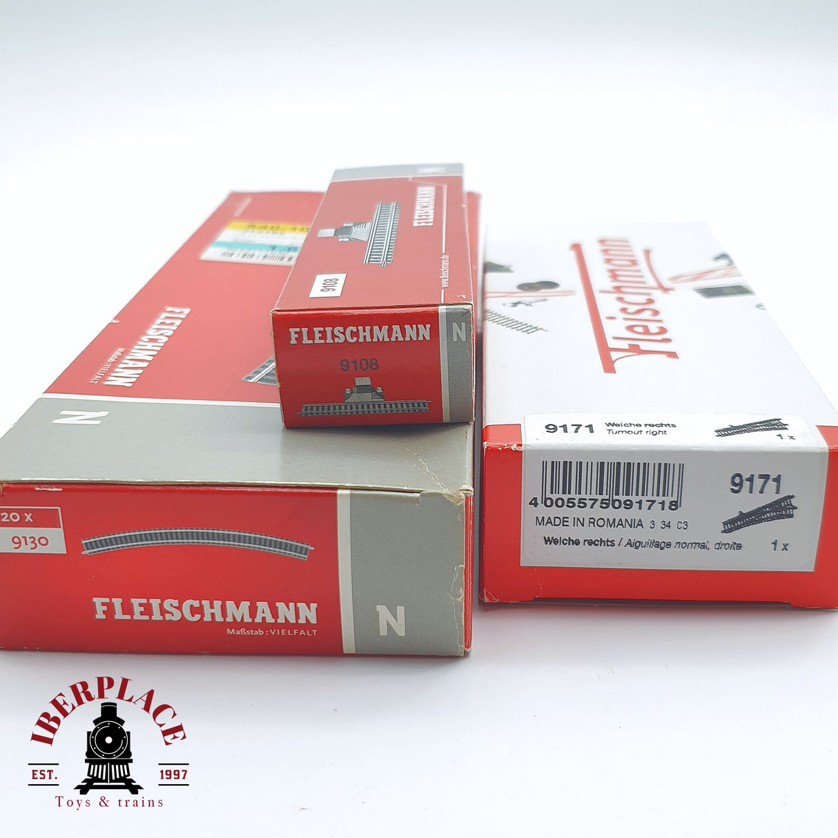 ♻️ 2 mano - Fleischmann lote vías curvas desvíos N escala 1:160 TEN04