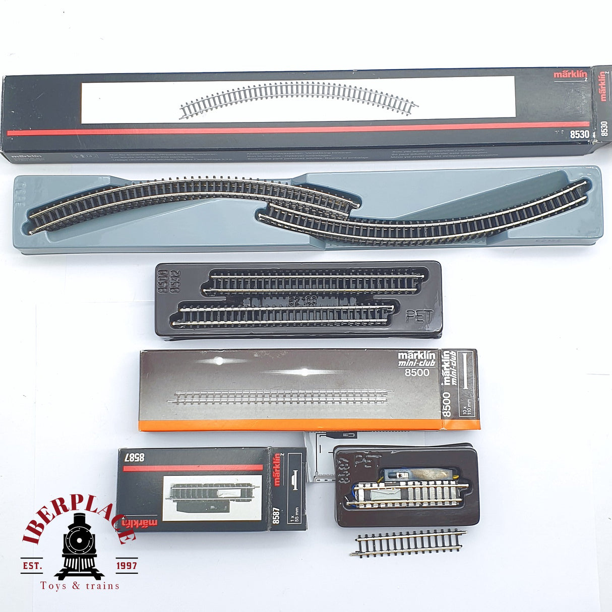 ♻️ 2 mano - Märklin 8530 8500 8587 22x vías rectas curvas Z escala 1:220 TEN04