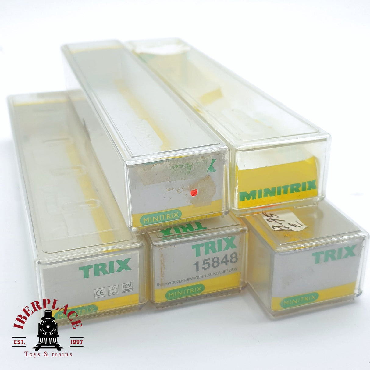 ♻️ 2 mano - Minitrix 5x cajas vacías para vagones N escala 1:160 TEN04