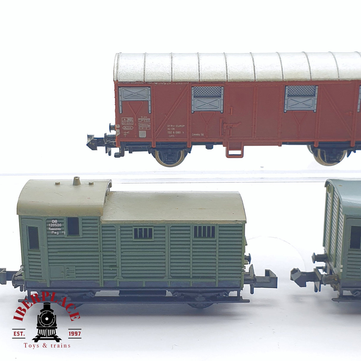 ♻️ 2 mano - 3x Minitrix vagones mercancias cerrados DB N escala 1:160 TEN04