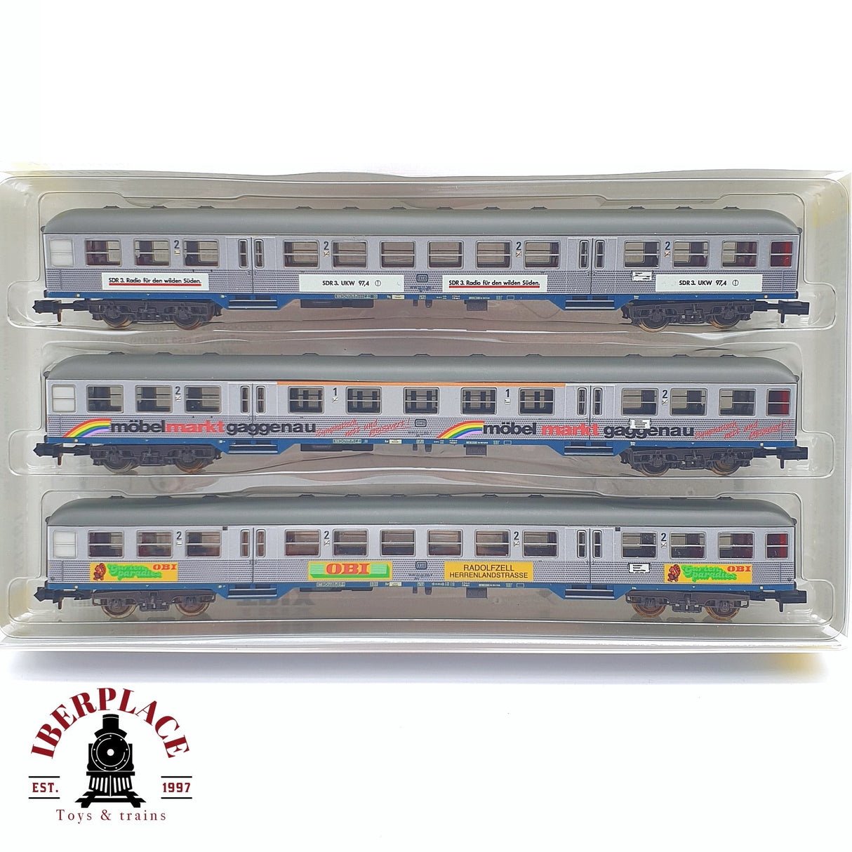 ♻️ 2 mano - Minitrix 18213 set pasajeros con publicidad DB N escala 1:160 TEN04