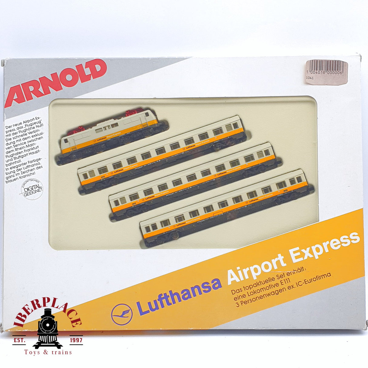 ♻️ 2 mano - Arnold 0180 set Locomotora Lufthansa Airport Express N escala 1:160 TEN04