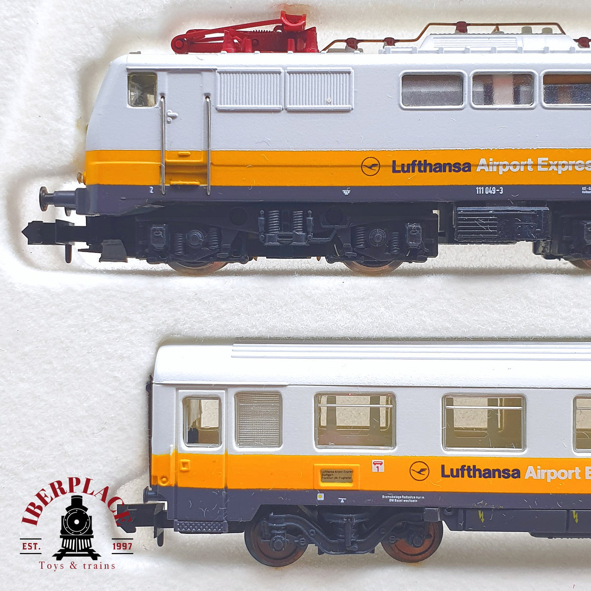 ♻️ 2 mano - Arnold 0180 set Locomotora Lufthansa Airport Express N escala 1:160 TEN04