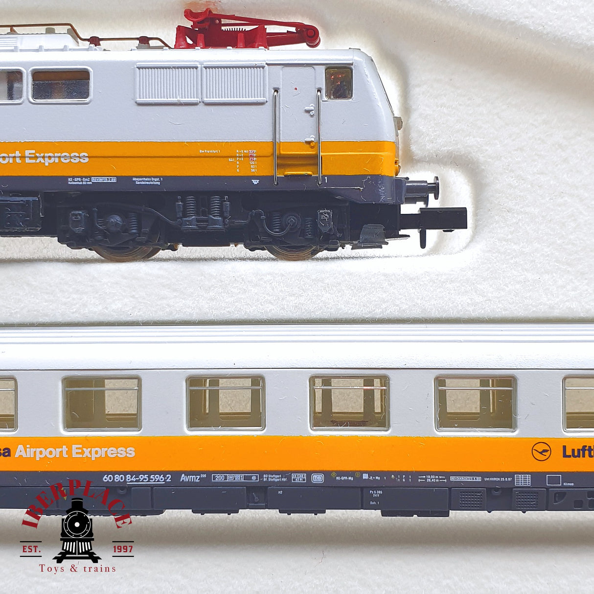 ♻️ 2 mano - Arnold 0180 set Locomotora Lufthansa Airport Express N escala 1:160 TEN04