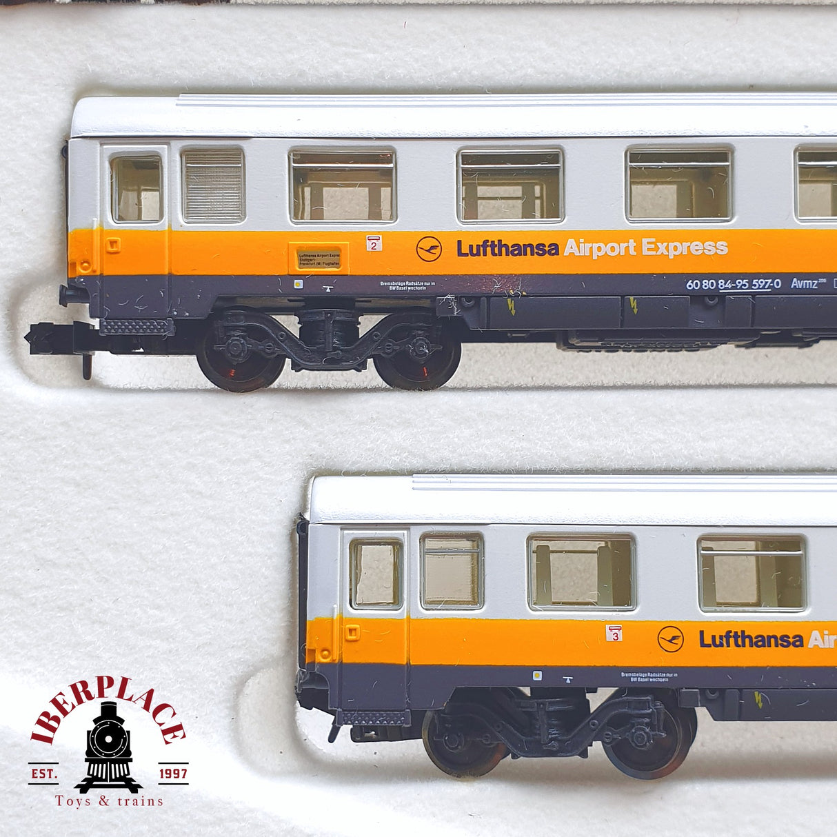 ♻️ 2 mano - Arnold 0180 set Locomotora Lufthansa Airport Express N escala 1:160 TEN04