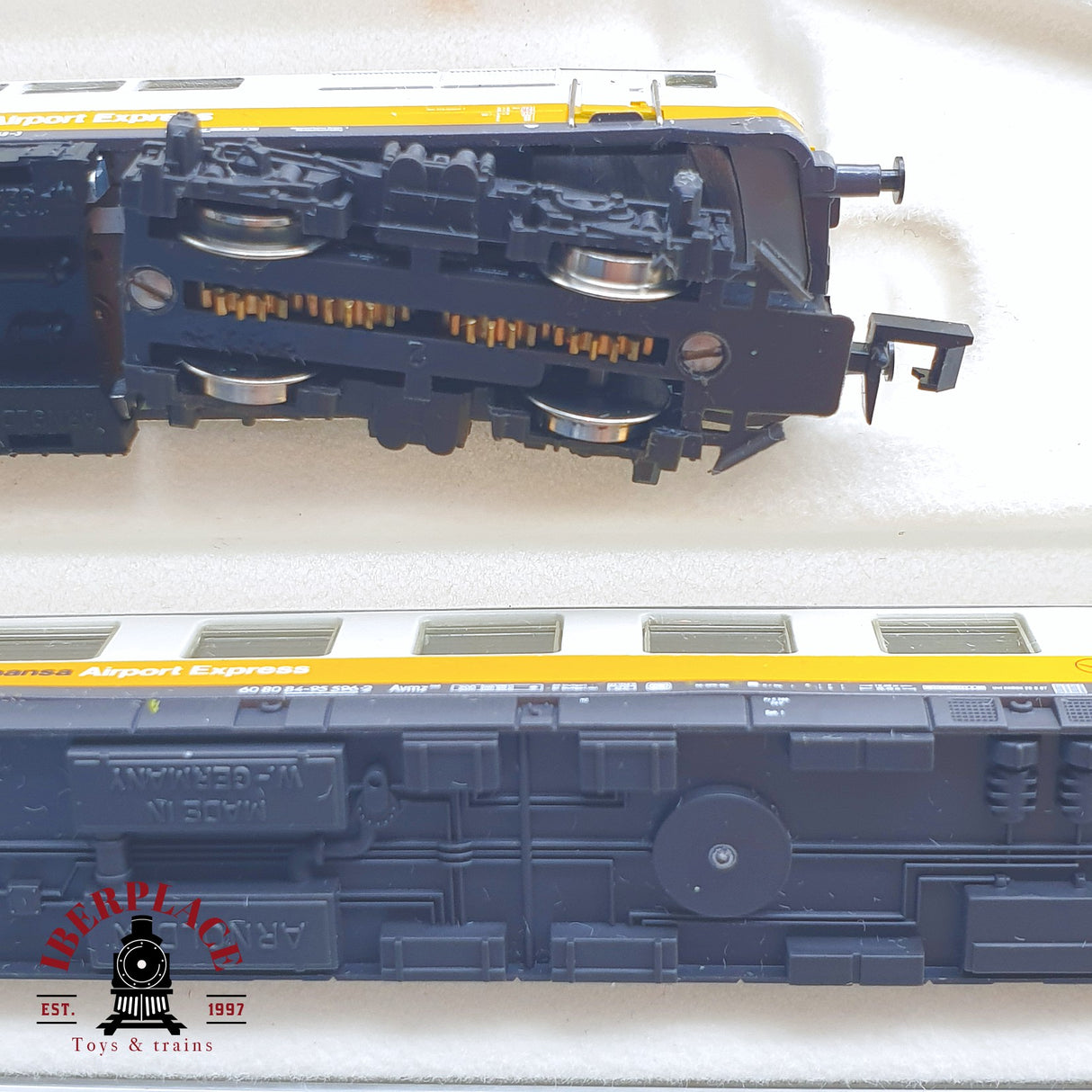 ♻️ 2 mano - Arnold 0180 set Locomotora Lufthansa Airport Express N escala 1:160 TEN04