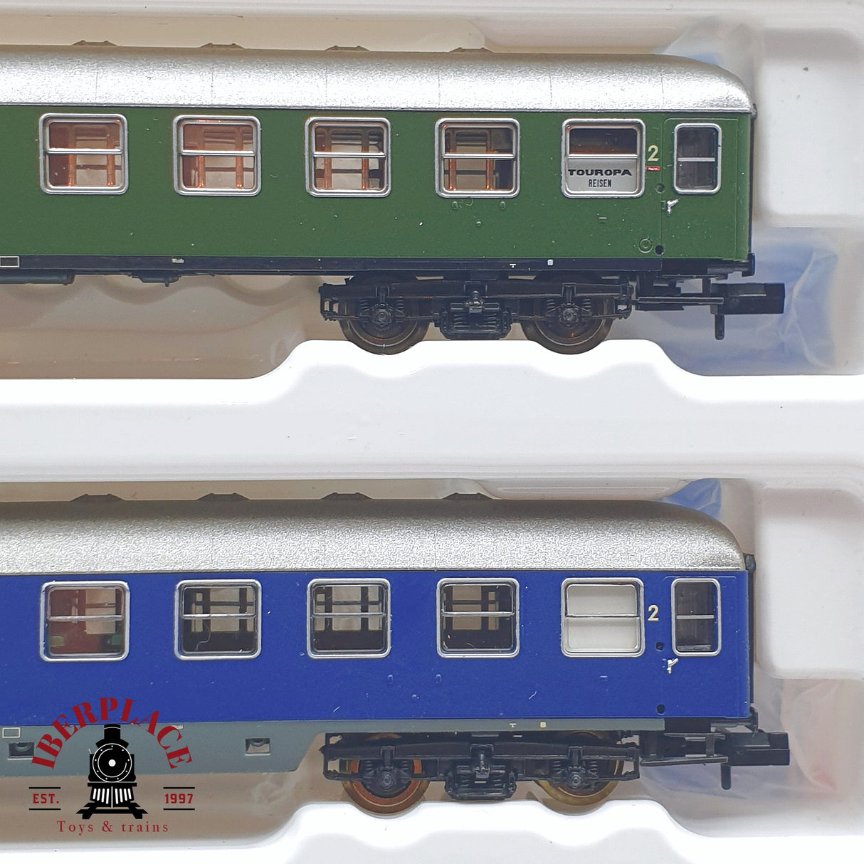 ♻️ 2 mano - Roco 2x 24012 24013 set pasajeros Scharnow Reisen DB N escala 1:160 TEN04