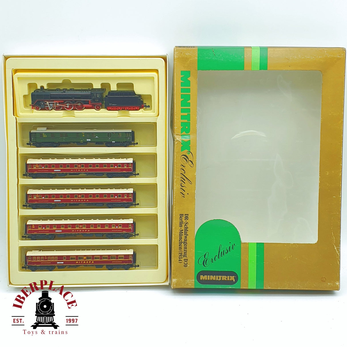 ♻️ 2 mano - Minitrix 11088 set Locomotora con vagones cama DRG N escala 1:160 TEN04