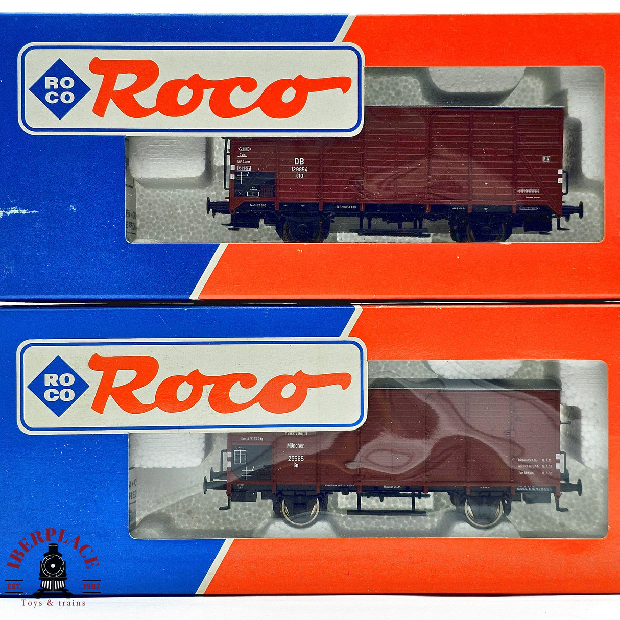♻️ 2da mano - DC 2x Roco vagones cerrados DB DR H0 escala 1:87 E13x