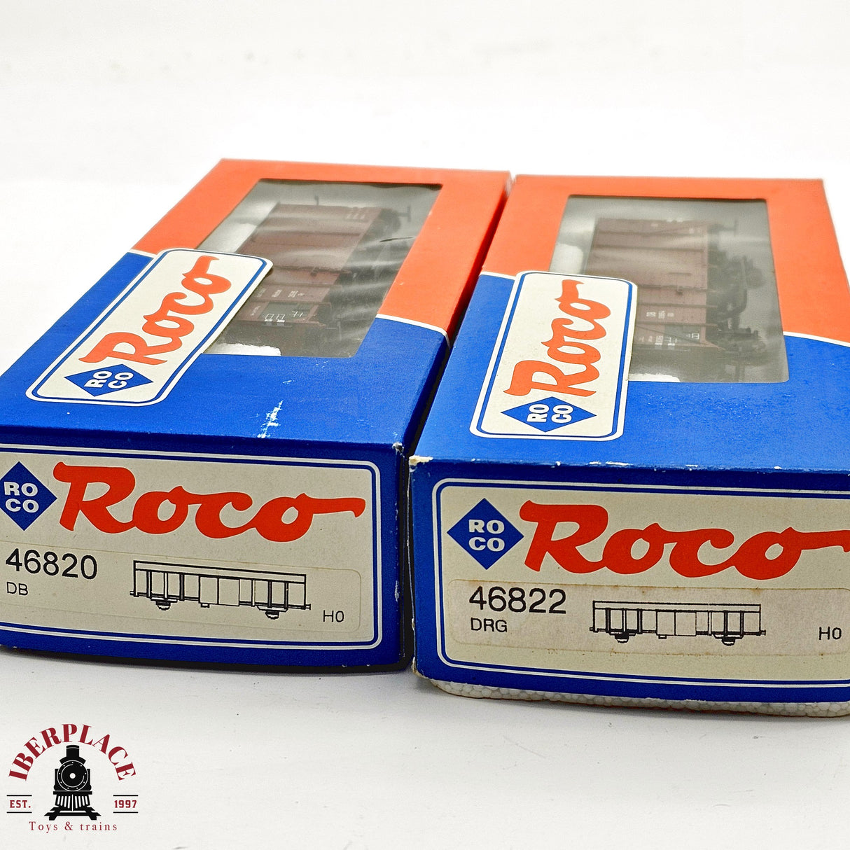 ♻️ 2da mano - DC 2x Roco vagones cerrados DB DR H0 escala 1:87 E13x