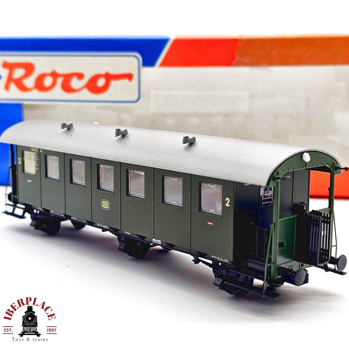 ♻️ 2da mano - DC Roco 44858 vagón pasajeros DB Clase 2 H0 escala 1:87 E13
