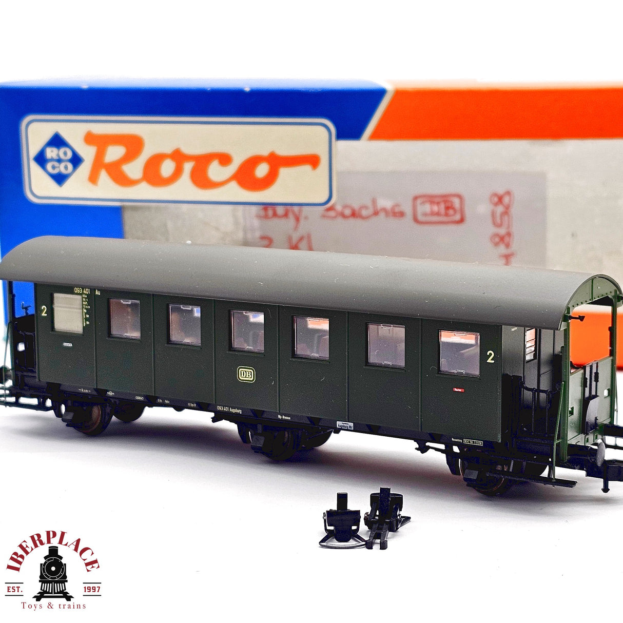 ♻️ 2da mano - DC Roco 44858 vagón pasajeros DB Clase 2 H0 escala 1:87 E13 3/4