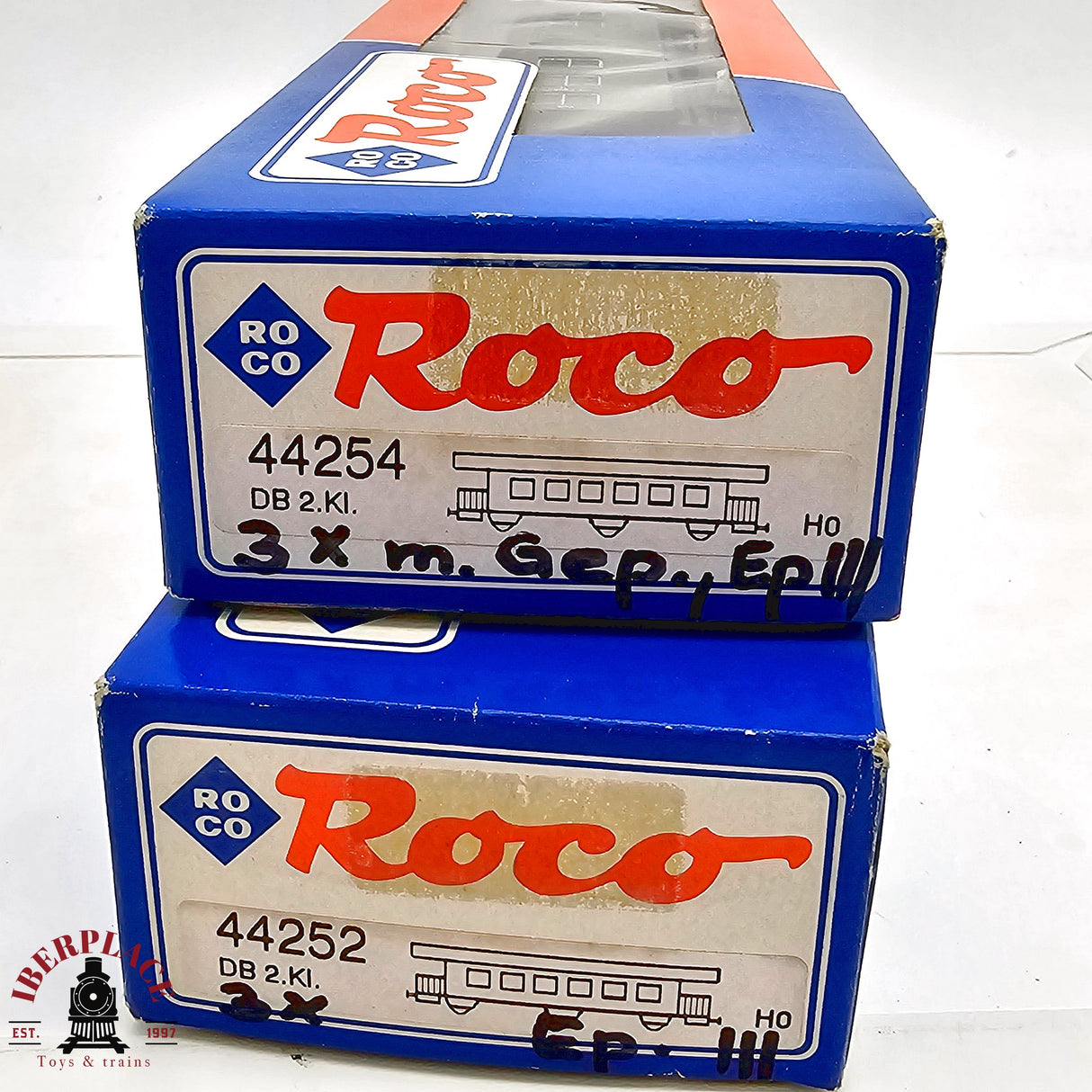♻️ 2da mano - DC Roco 2x vagones pasajeros DB clase 2 H0 escala 1:87 E13