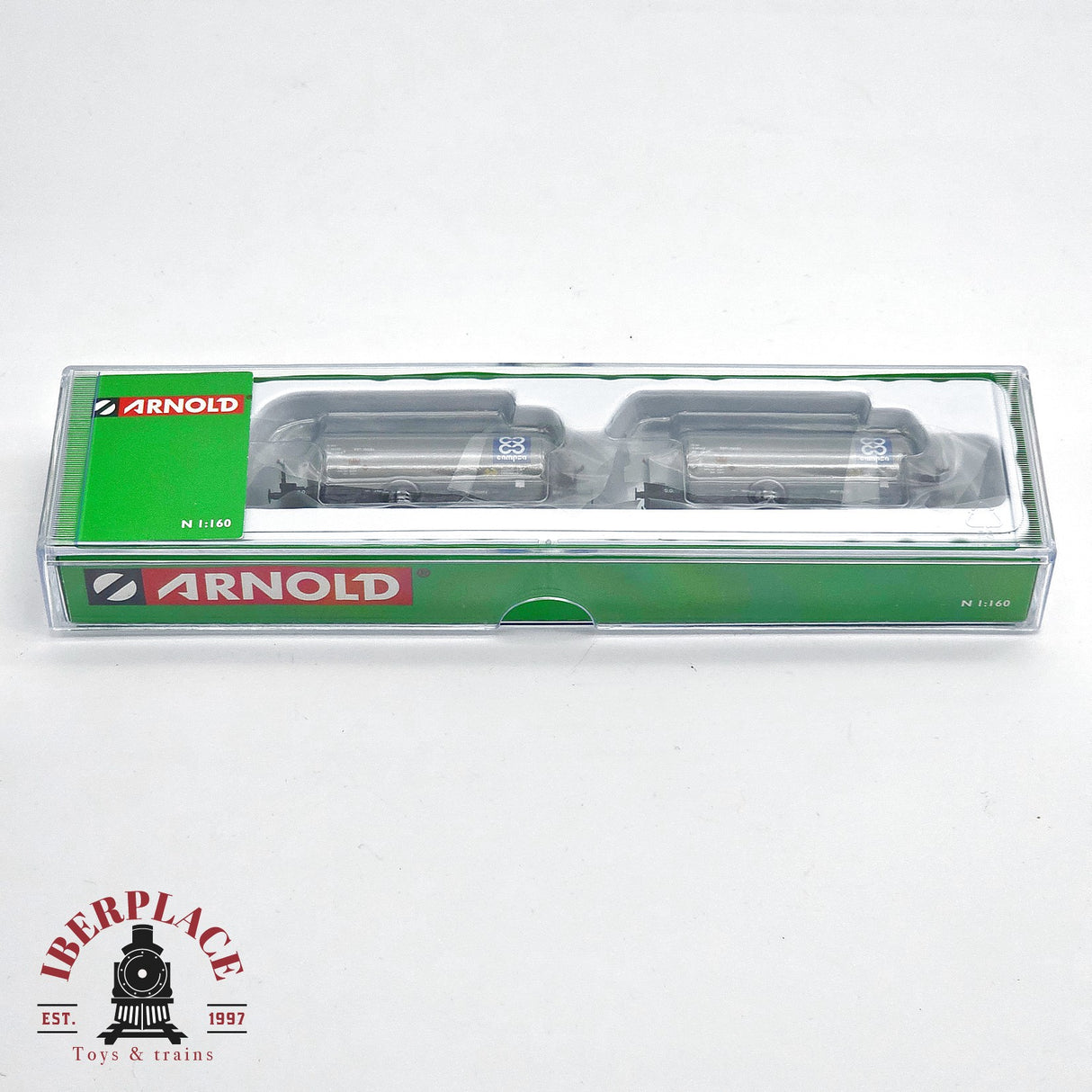 🧨 Liquidación – Arnold HN6612 Pack RENFE 2 Cisterna de 3 Ejes – CAMPSA Logo Azul – Época IV 1:160 escala N