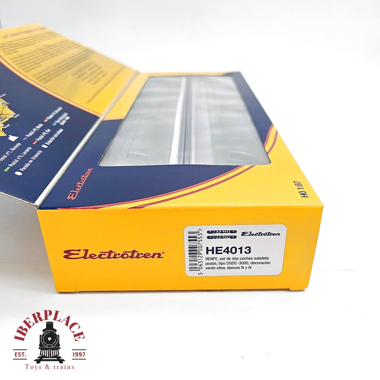 Electrotren HE4013 – Set 2 Furgones Postales RENFE DGDC 3000 Verde Oliva - 1:87 H0 escala DC/CC