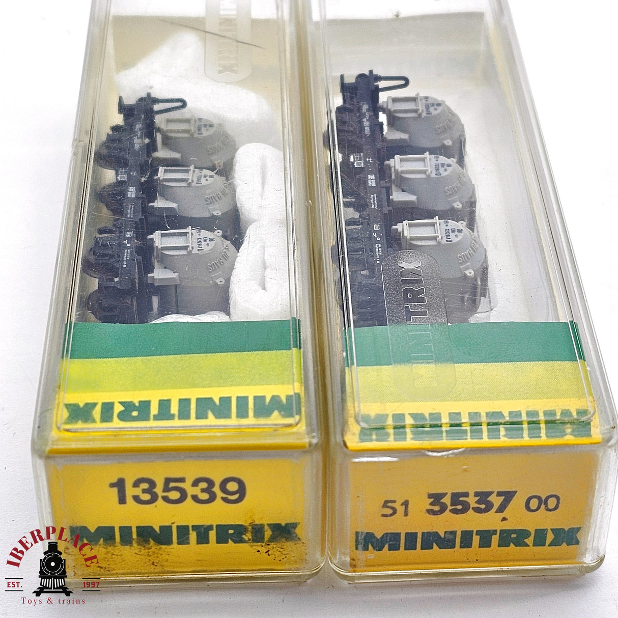 ♻️ 2da mano - Minitrix 2x vagones contenedores Von Haus Zu Haus DB N escala 1:160 E13