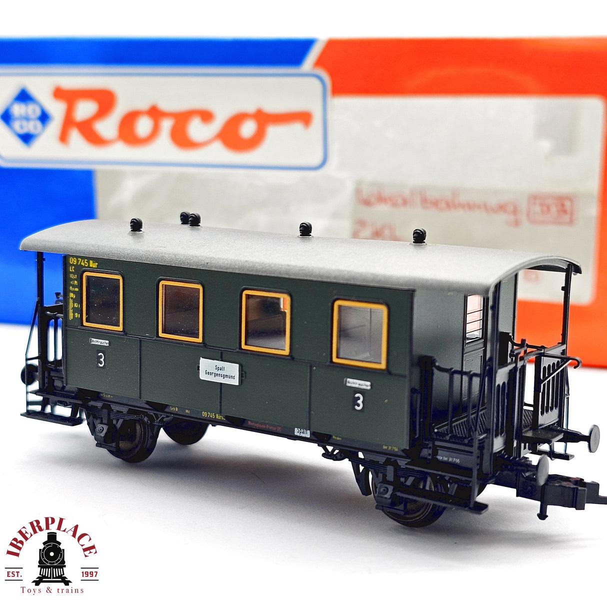 ♻️ 2da mano - DC Roco vagón pasajeros clase 3 H0 escala 1:87 E13