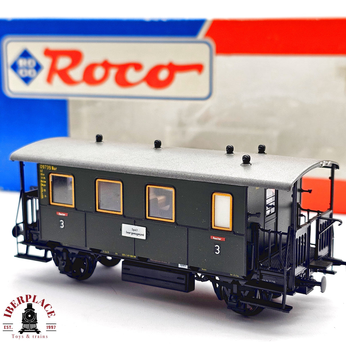 ♻️ 2da mano - DC Roco vagón pasajeros 9739 clase 3 H0 escala 1:87 E13
