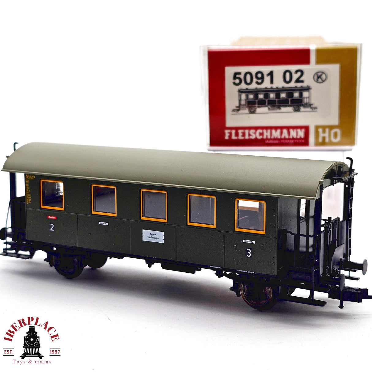 ♻️ 2da mano - DC Fleischmann 5091 02K vagón pasajeros DB clase 2-3 H0 escala 1:87 E13