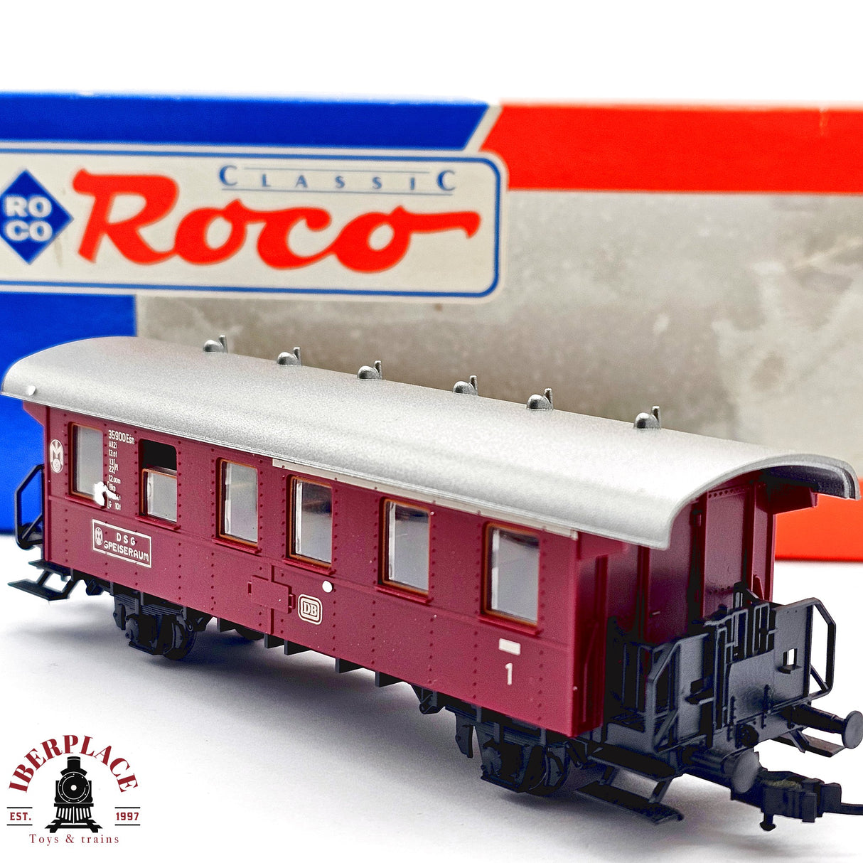 ♻️ 2da mano - DC Roco vagón pasajeros Speiseraum DSG clase 1 H0 escala 1:87 E13