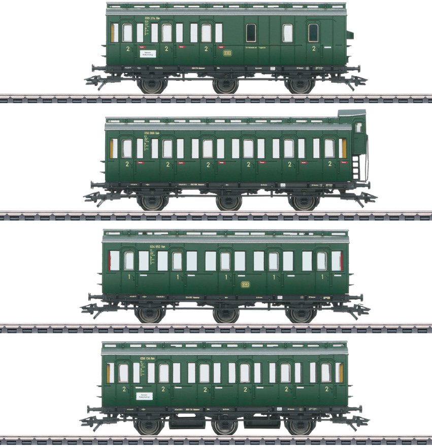H0 1:87 escala Märklin 42046 set de vagones pasajero compartimentados DB