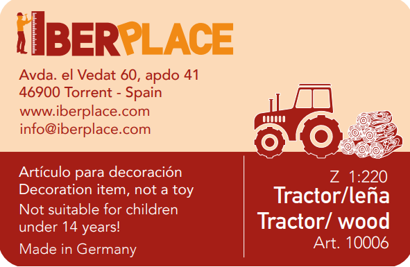 🧨 Liquidación – Z 1:220 escala figuras Iberplace 10006 Tractor