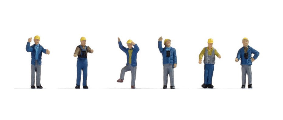 Noch 15279 Operarios Trabajadores Escala H0 - Set de 6 Figuras Realista
