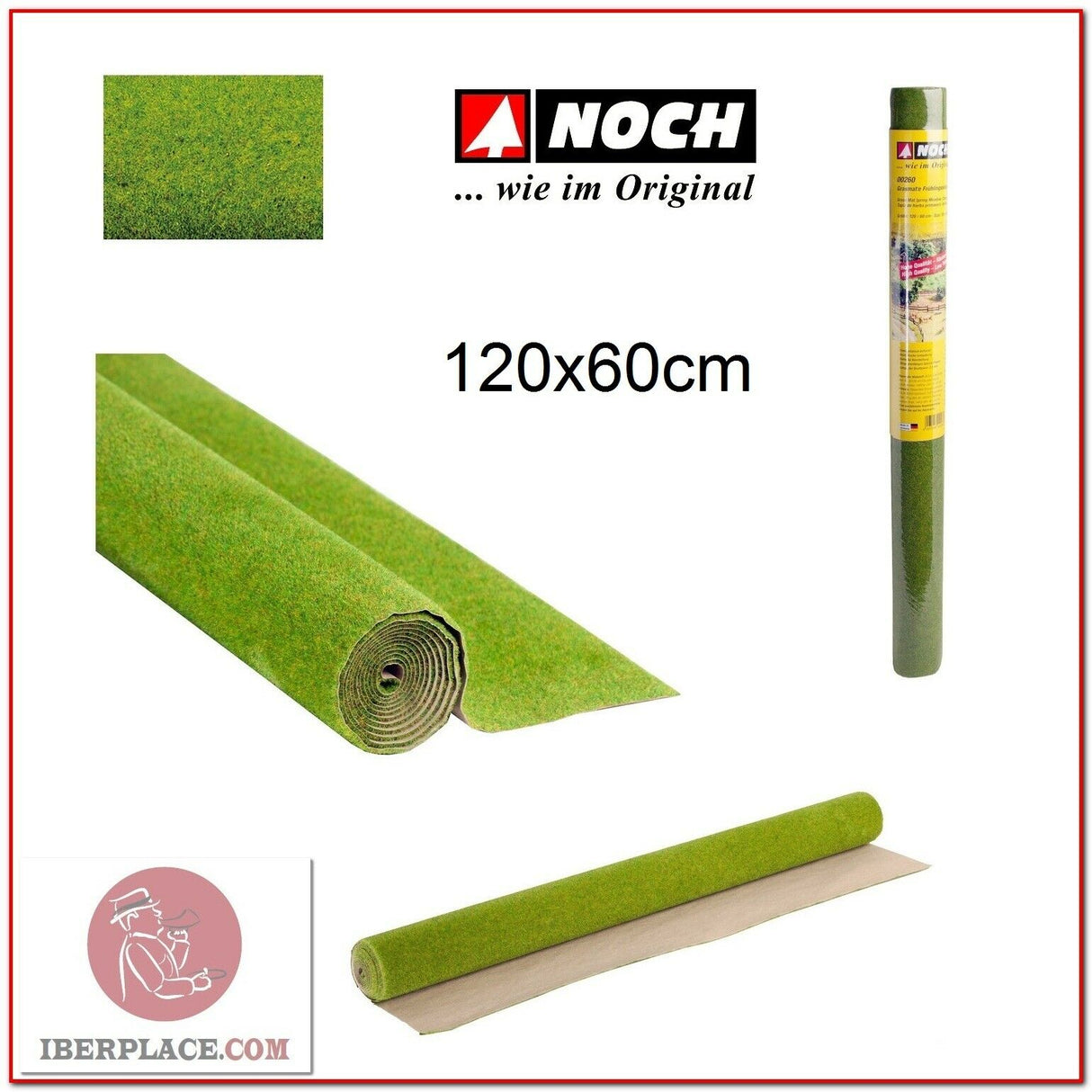 Z N H0 escala Noch 00260 Tapiz de hierba primavera 120x60 cm modelismo maqueta