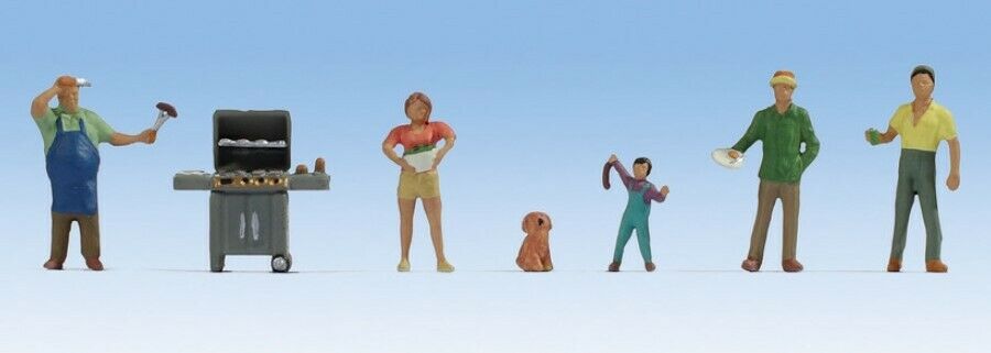 H0 escala 1:87 figuras modelismo maqueta trenes Noch 15593 Barbecue Party