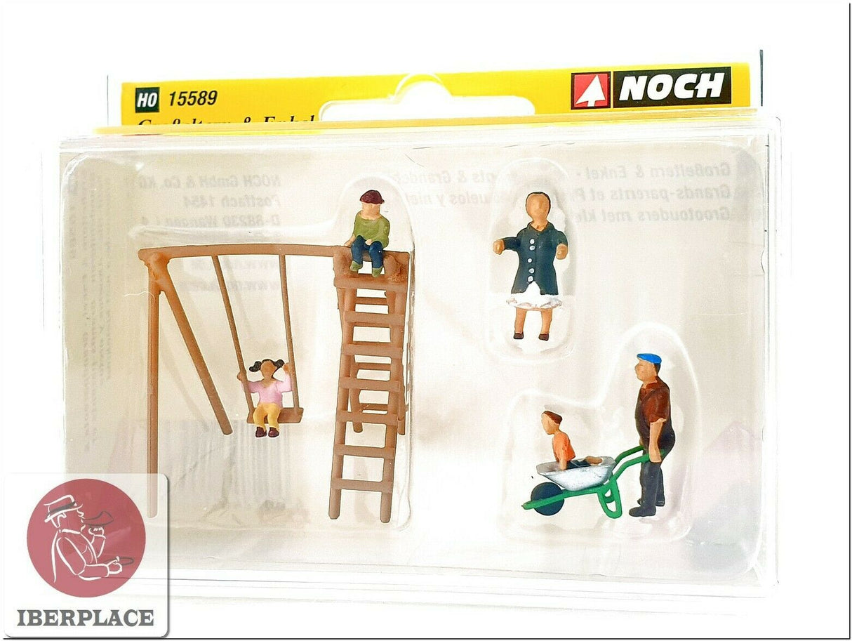 H0 escala 1:87 ho figuras modelismo maqueta Noch 15589 Abuelos nietos