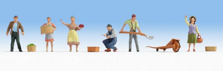 H0 escala 1:87 figuras modelismo maqueta trenes Noch 15617 Agricultores
