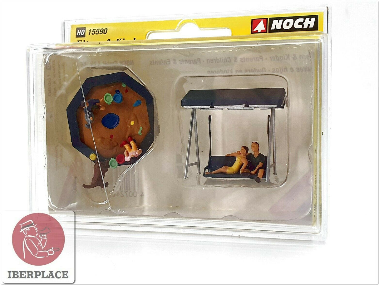 H0 escala 1:87 ho figuras modelismo maqueta Padres e hijos parents Noch 15590