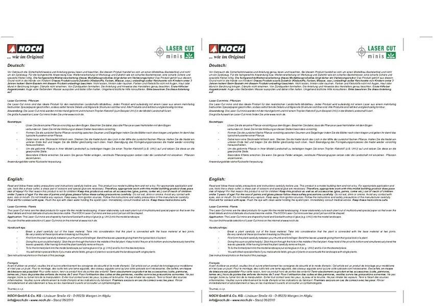 H0 1:87 Noch 14100 Helecho Laser cut diorama modelismo