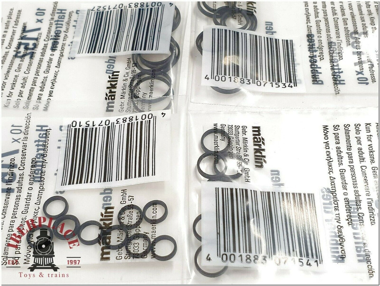 H0 escala 1:87 Marklin gomas locomotora Rubber tires Bandages Haftreifen 4x Set