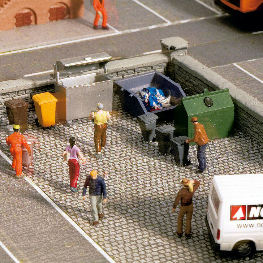 H0 1:87 escala ho figuras modelismo Noch 14825 Contenedores de residuos Ceniceros