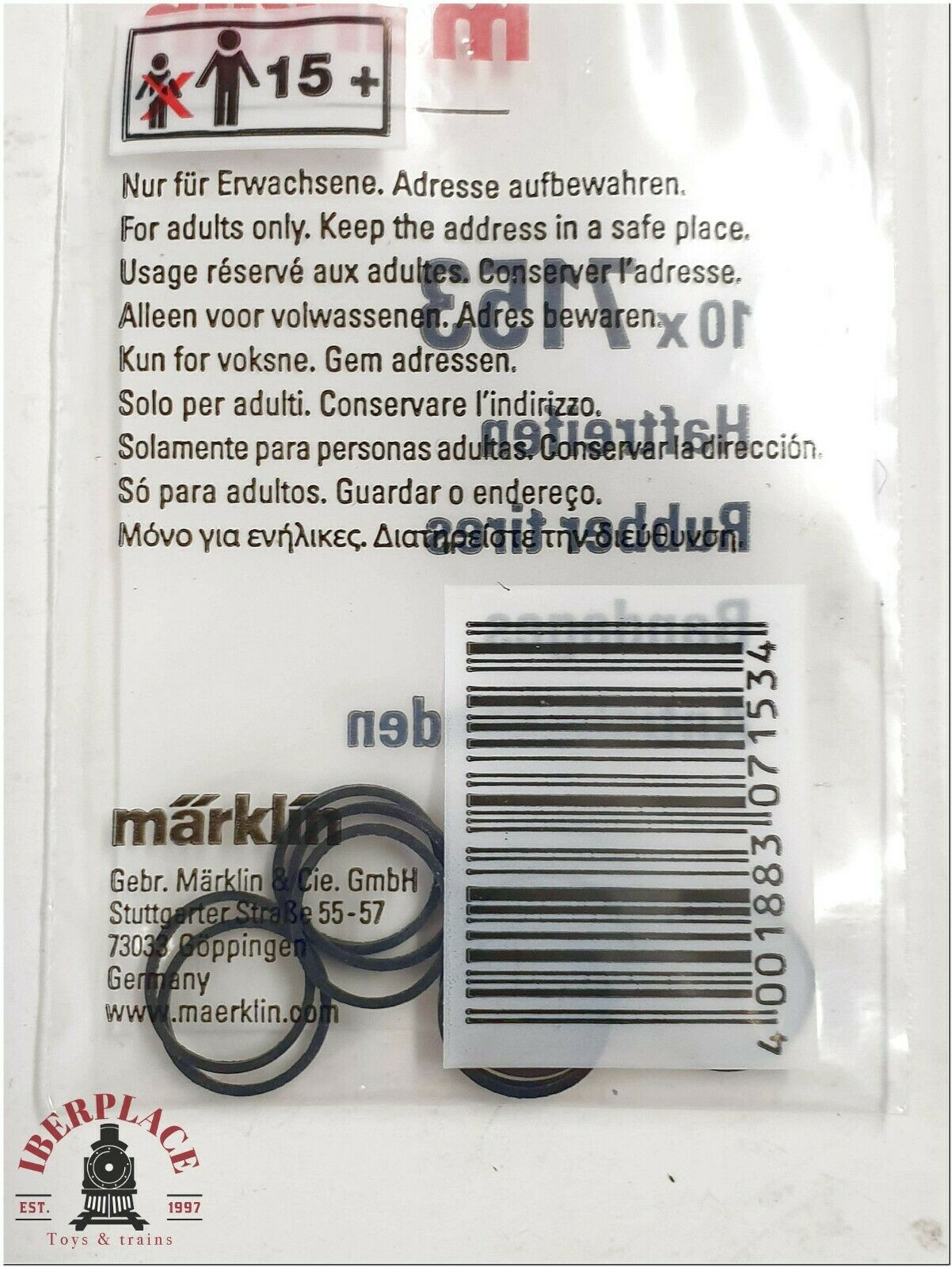 H0 escala 1:87 Marklin gomas locomotora Rubber tires Bandages Haftreifen 4x Set