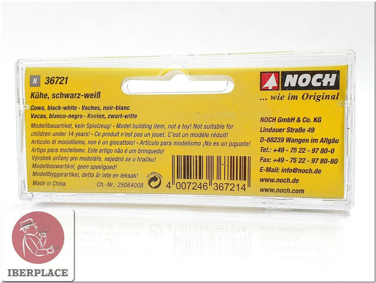 Noch 36721 figuras Vacas blanco-negro N escala 1:160