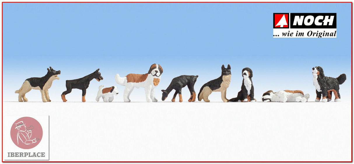 N escala 1:160 figuras modelismo Noch 36717 perros dogs
