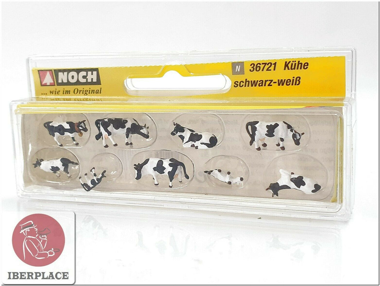 Noch 36721 figuras Vacas blanco-negro N escala 1:160